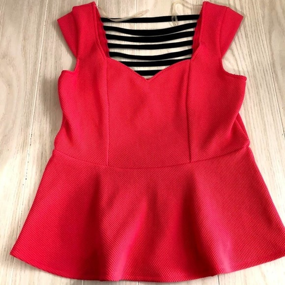 Studio Y Maurice's Women's Hot Pink Peplum Top NWT - Picture 5 of 11